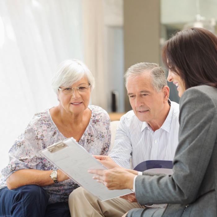 Couple meeting with advisor